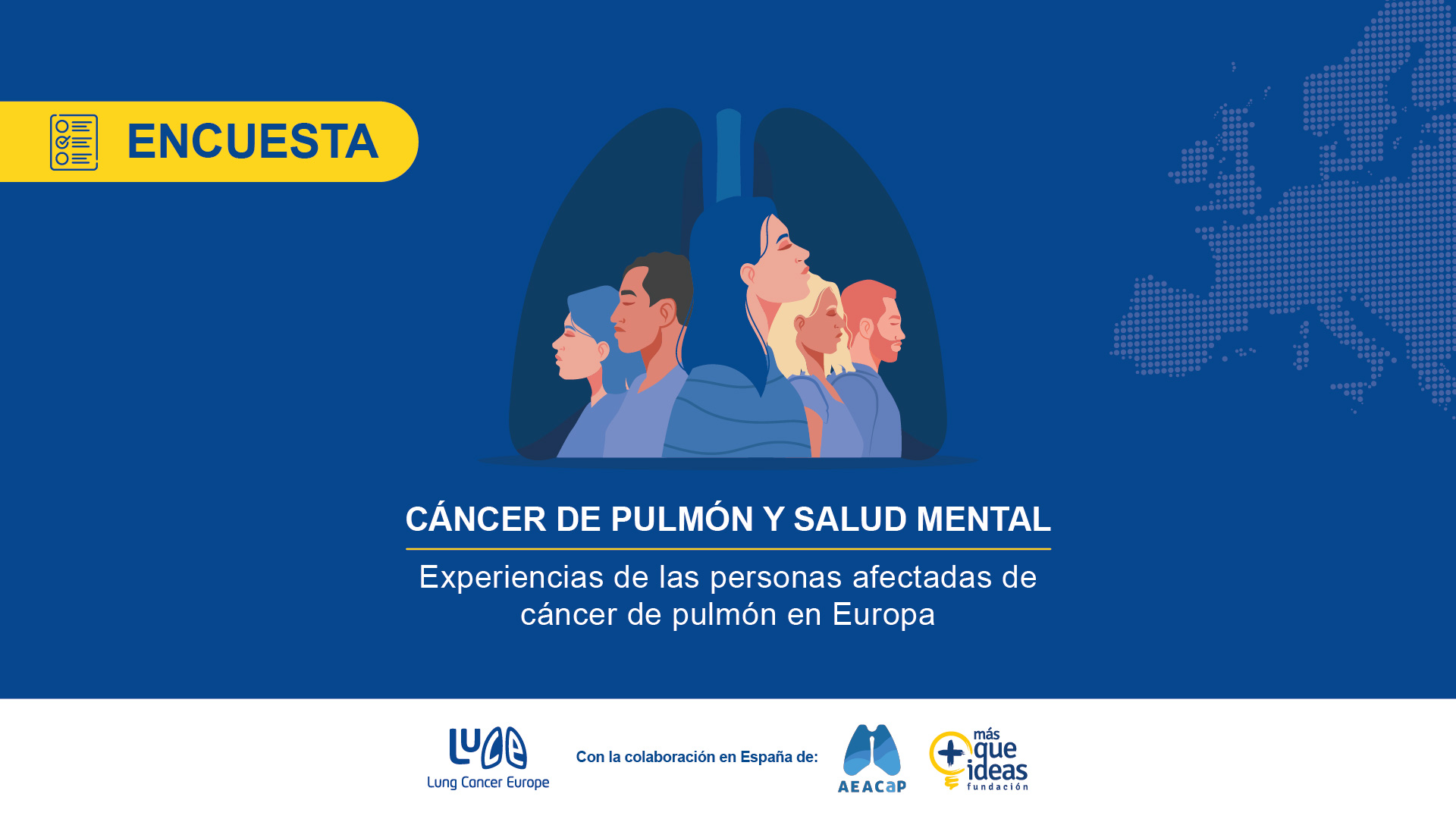 Banner de la encuesta de 2025 de LuCE sobre cáncer de pulmón y salud mental